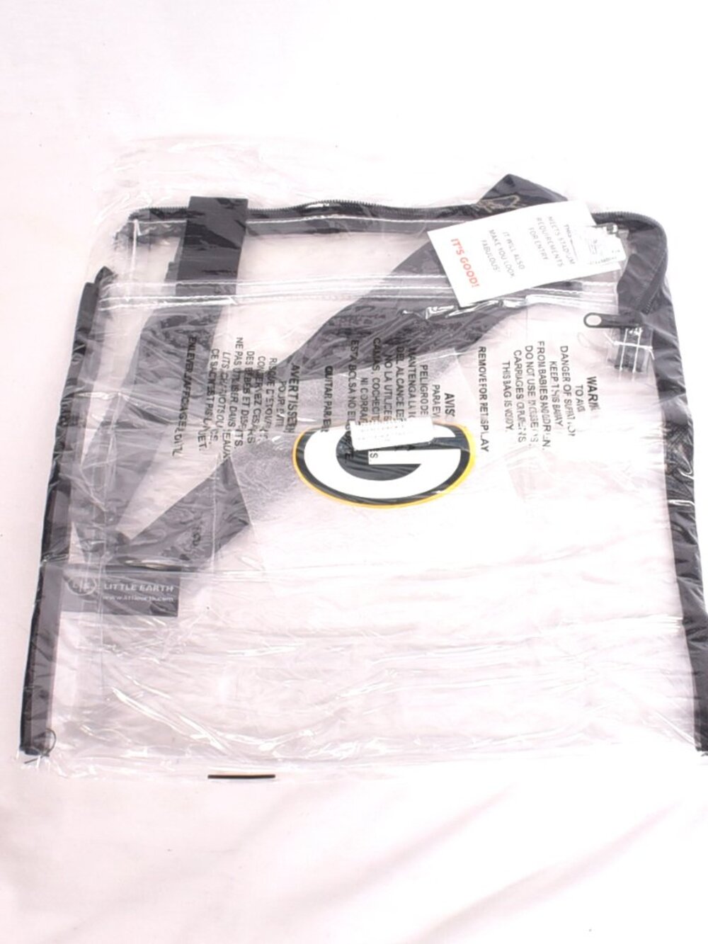 Green Bay Packers Clear Reusable Stadium Bag NWT